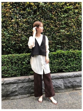 「VACANCY（ヴァカンシー）のアイテム（パンツ）」を使った、sakioさん（レディース・170cm）の夏コーディネート