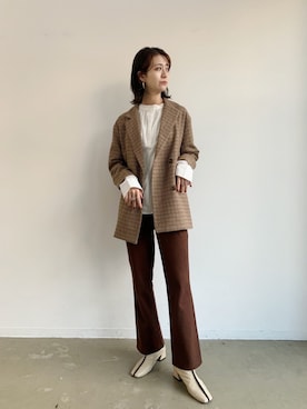 「VACANCY（ヴァカンシー）のアイテム（トップス）」を使った、sakioさん（レディース・170cm）の秋コーディネート