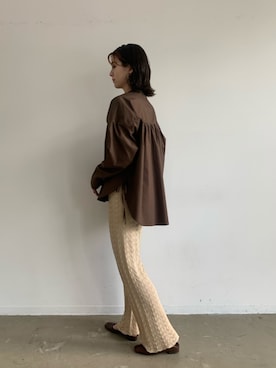 「アイテム（バレエシューズ）」を使った、sakioさん（レディース・170cm）の秋コーディネート