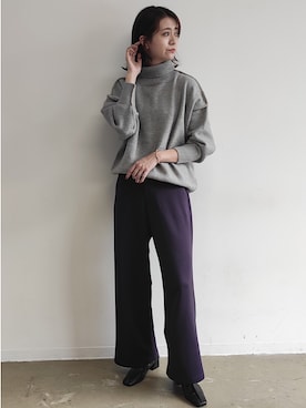 「VACANCY（ヴァカンシー）のアイテム（パンツ）」を使った、sakioさん（レディース・170cm）の秋コーディネート