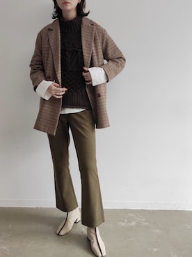 「VACANCY（ヴァカンシー）のアイテム（トップス）」を使った、sakioさん（レディース・170cm）の秋コーディネート