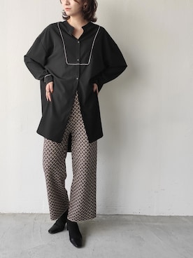 「ジャガード柄」｜sakioさん（レディース・170cm）の秋コーディネート