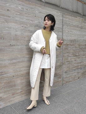 「VACANCY（ヴァカンシー）のアイテム（Tシャツ/カットソー）」を使った、sakioさん（レディース・170cm）の冬コーディネート