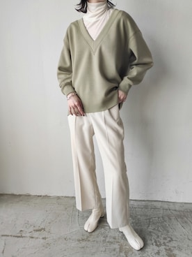 「VACANCY（ヴァカンシー）のアイテム（パンツ）」を使った、sakioさん（レディース・170cm）の冬コーディネート