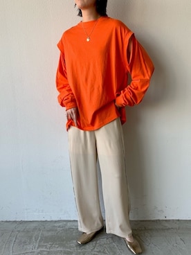 「VACANCY（ヴァカンシー）のアイテム（パンツ）」を使った、sakioさん（レディース・170cm）の春コーディネート