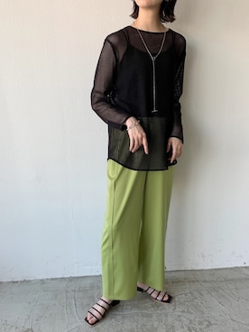 「VACANCY（ヴァカンシー）のアイテム（パンツ）」を使った、sakioさん（レディース・170cm）の春コーディネート