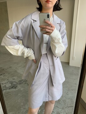 「VACANCY（ヴァカンシー）のアイテム（パンツ）」を使った、sakioさん（レディース・170cm）の春コーディネート