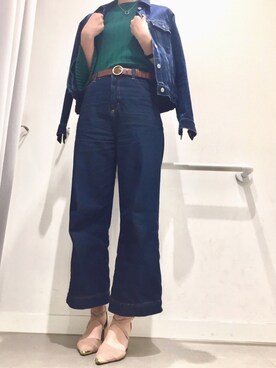 「デニムonデニム」｜「アイテム（アクセサリー）」を使った、もさん（レディース・170cm）の秋コーディネート