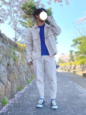 「URBAN RESEARCH（アーバンリサーチ）のアイテム（ジャケット/アウター、ホワイト系）」を使った、たかさん（メンズ・168cm）の春コーディネート