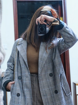 「PULL&BEAR（プルアンドベア）のアイテム（ジャケット/アウター）」を使った、Hさん（レディース・155cm）の冬コーディネート
