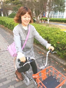 「ESPRIT（エスプリ）のアイテム（スタジャン）」を使った、元氣滿滿的土豆さん（レディース・150cm）の春コーディネート