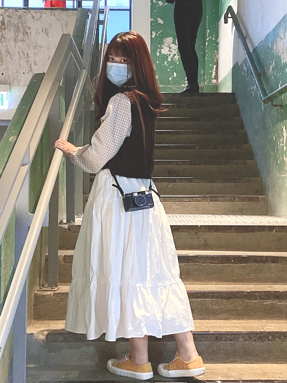 「南豐紗廠」｜「mormor_sのアイテム（スカート、ホワイト系）」を使った、Manmanさん（レディース・153cm）の冬コーディネートの1枚目の写真