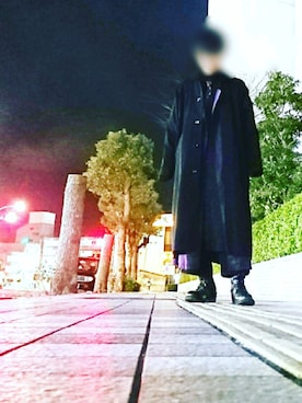 「Y's（ワイズ）のアイテム（ステンカラーコート）」を使った、*ぴょん*さん（メンズ・166cm）の冬コーディネート