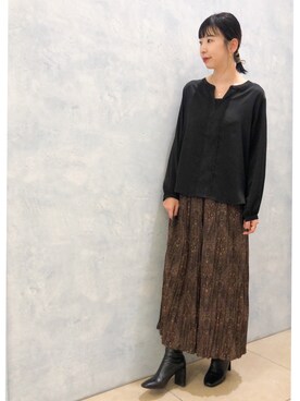 「LOWRYS FARM（ローリーズファーム）のストレッチヒールブーツ　851418（ブーツ）」を使った、yukiさん（レディース・164cm）の秋コーディネート