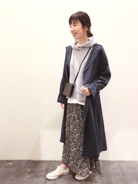「BAYFLOW」｜「アイテム（トレンチコート）」を使った、yukiさん（レディース・164cm）の春コーディネート