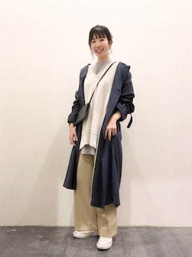 「BAYFLOW」｜「アイテム（トレンチコート）」を使った、yukiさん（レディース・164cm）の春コーディネート
