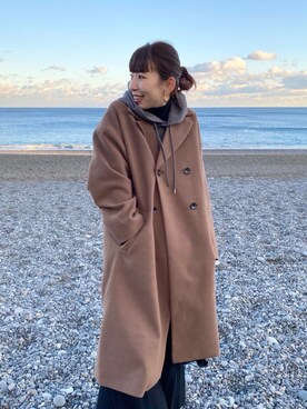 「BAYFLOW(BAYFLOW)」｜「アイテム（チェスターコート）」を使った、yukiさん（レディース・165cm）の冬コーディネート