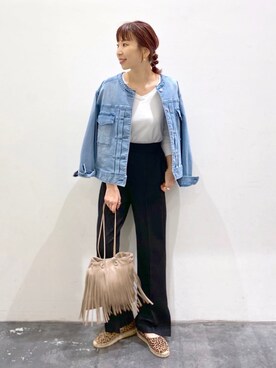 「BAYFLOW(BAYFLOW)」｜「アイテム（デニムジャケット）」を使った、yukiさん（レディース・165cm）の春コーディネート