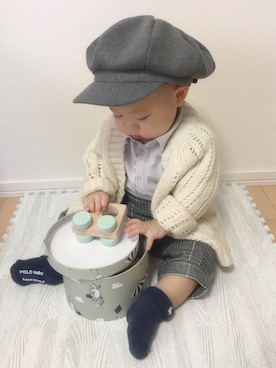 「アイテム（ポロシャツ）」を使った、Lilyさん（キッズ・70cm）の春コーディネート