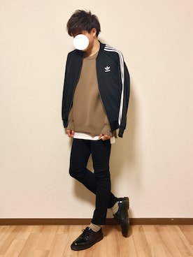 「アイテム（ジャージ）」を使った、ばさばささん（メンズ・171cm・20代）の冬コーディネート