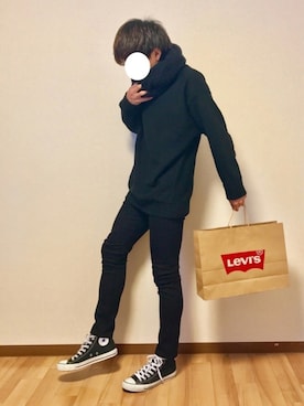 「Levi's（リーバイス）のアイテム（その他）」を使った、ばさばささん（メンズ・171cm）の冬コーディネート