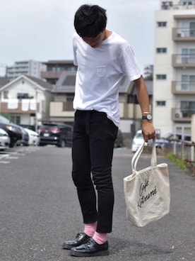 「アイテム（バングル/リストバンド）」を使った、ばさばささん（メンズ・171cm・20代）の夏コーディネート