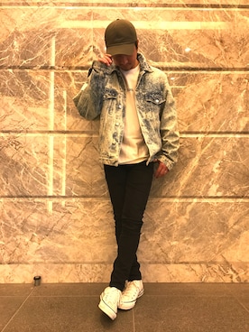 「MSGM（エムエスジーエム）のアイテム（デニムジャケット）」を使った、HIDEさん（メンズ・170cm）の春コーディネート