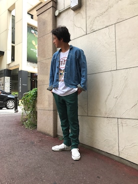 「08sircus（ゼロエイトサーカス）のアイテム（デニムジャケット）」を使った、HIDEさん（メンズ・170cm）の夏コーディネート