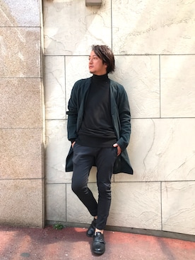 「OURET（オーレット）のアイテム（ノーカラージャケット）」を使った、HIDEさん（メンズ・170cm）の秋コーディネート