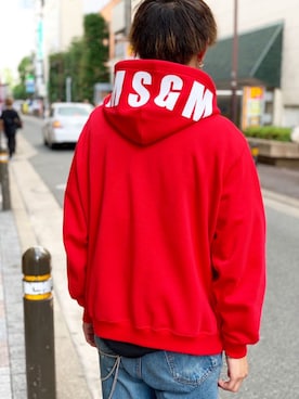 「MSGM（エムエスジーエム）のアイテム（パーカー）」を使った、HIDEさん（メンズ・170cm）の夏コーディネート
