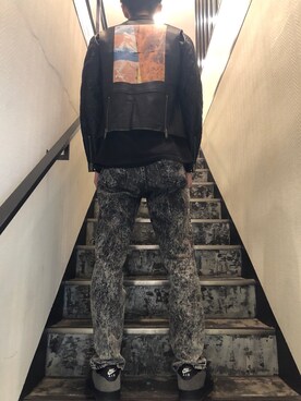 「CHRISTIAN DADA（クリスチャンダダ）のアイテム（ライダースジャケット）」を使った、HIDEさん（メンズ・170cm）の夏コーディネート