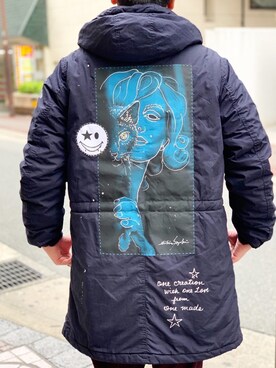 「ONE MADE（ワンメイド）のアイテム（モッズコート）」を使った、HIDEさん（メンズ・170cm）の秋コーディネート