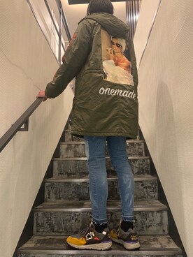 「ONE MADE（ワンメイド）のアイテム（モッズコート）」を使った、HIDEさん（メンズ・170cm）の秋コーディネート