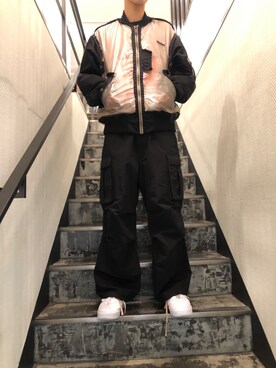 「CHRISTIAN DADA（クリスチャンダダ）のアイテム（MA-1）」を使った、HIDEさん（メンズ・170cm）の秋コーディネート