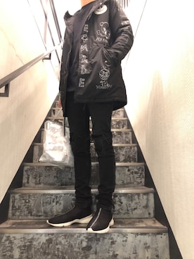 「ONE MADE（ワンメイド）のアイテム（モッズコート）」を使った、HIDEさん（メンズ・170cm）の秋コーディネート