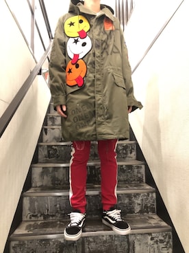 「ONE MADE（ワンメイド）のアイテム（モッズコート）」を使った、HIDEさん（メンズ・170cm）の冬コーディネート