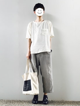 「Johnbull Private labo（ジョンブルプライベートラボ）のアイテム（パンツ）」を使った、kitsuneさん（メンズ・182cm）の夏コーディネート