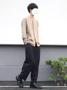 「フランネルシャツ」｜「アイテム（アナログ腕時計）」を使った、kitsuneさん（メンズ・182cm）の秋コーディネート