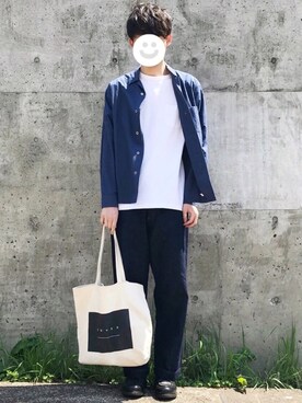 「ENER（イーエヌイーアール）のアイテム」を使った、kitsuneさん（メンズ・182cm）の春コーディネート