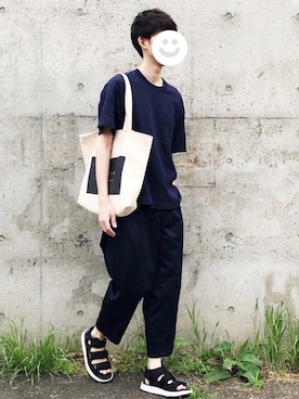 「ENER（イーエヌイーアール）のアイテム」を使った、kitsuneさん（メンズ・182cm）の春コーディネート