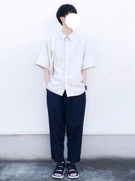 「niko and...（ニコアンド）のアイテム（パンツ）」を使った、kitsuneさん（メンズ・182cm）の夏コーディネート
