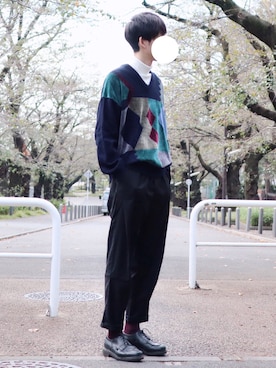 「rehacer（レアセル）のアイテム」を使った、kitsuneさん（メンズ・182cm）の秋コーディネート