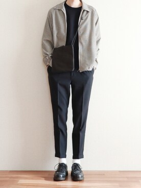 「EMMA CLOTHES（エマクローズ）のアイテム（ブルゾン）」を使った、kitsuneさん（メンズ・182cm）の秋コーディネート