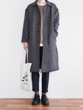 「Traditional Weatherwear（トラディショナルウェザーウェア）のTOTE BAG（トートバッグ）」を使った、kitsuneさん（メンズ・182cm）の秋コーディネート