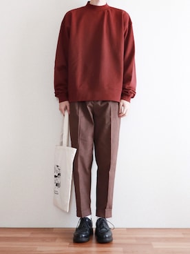 「MinoriTY（マイノリティ）のアイテム（スウェット）」を使った、kitsuneさん（メンズ・182cm）の秋コーディネート