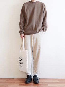 「Traditional Weatherwear（トラディショナルウェザーウェア）のTOTE BAG（トートバッグ）」を使った、kitsuneさん（メンズ・182cm）の秋コーディネート