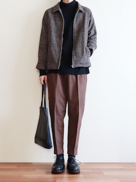 「EMMA CLOTHES（エマクローズ）のアイテム（ブルゾン）」を使った、kitsuneさん（メンズ・182cm）の冬コーディネート