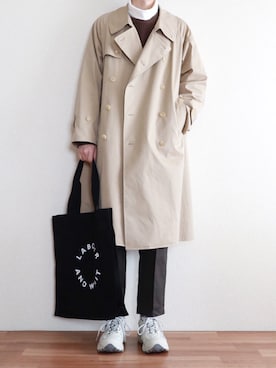 kitsuneさんの「【LABOUR AND WAIT】C009 L&W TOTE BAG BLK」を使ったコーディネート