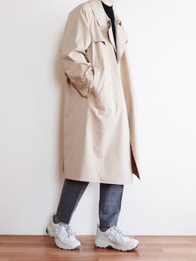 「Steven Alan（スティーブンアラン）のアイテム（トレンチコート）」を使った、kitsuneさん（メンズ・182cm）の冬コーディネート