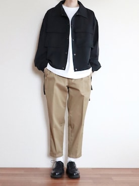 「EMMA CLOTHES（エマクローズ）のアイテム（ブルゾン）」を使った、kitsuneさん（メンズ・182cm）の冬コーディネート